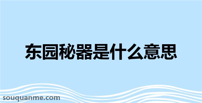 东园秘器是什么意思 东园秘器的拼音 东园秘器的成语解释